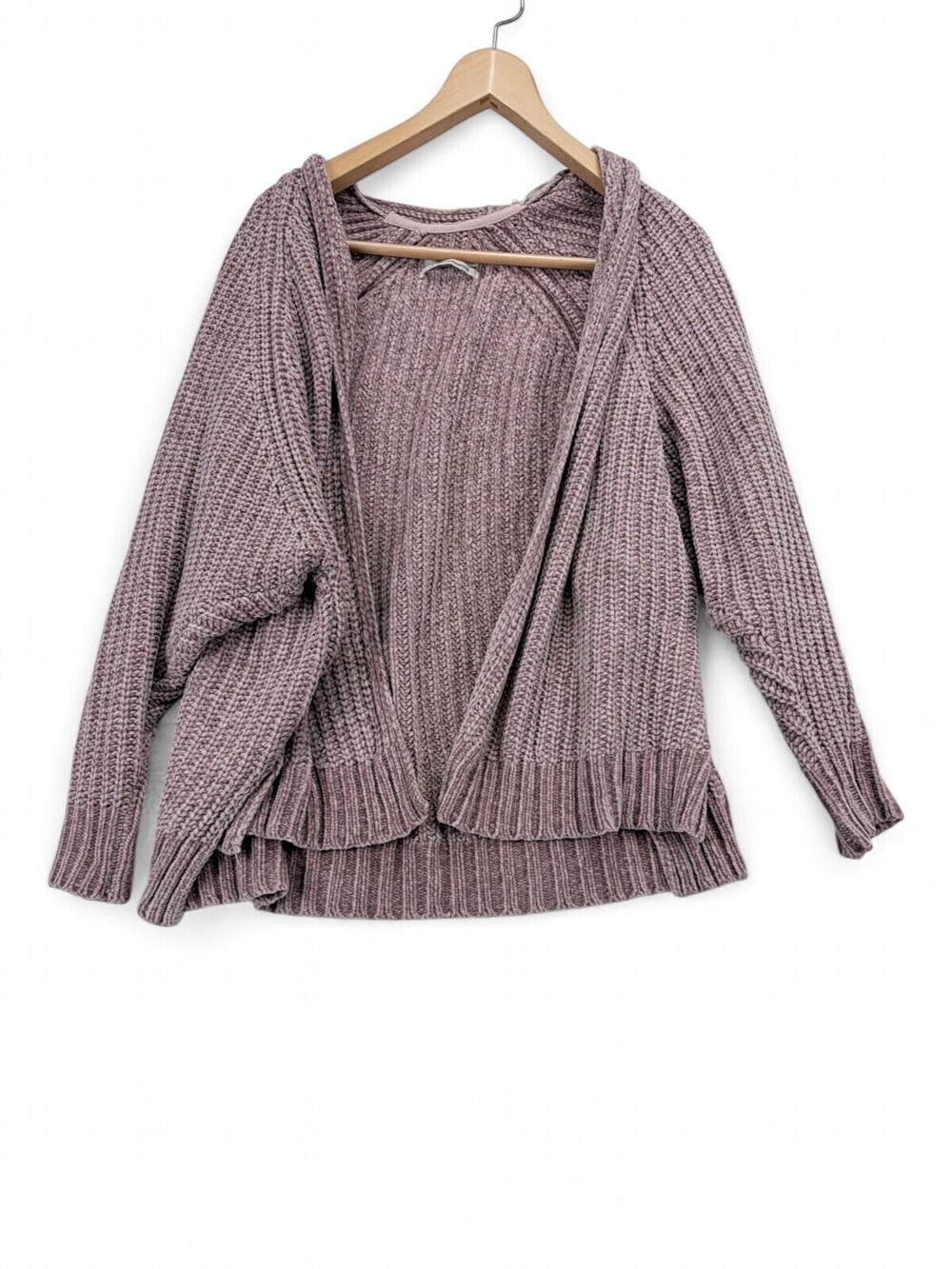 Urban Outfitters Chunky Open-Front Cardigan Womens Small Dusty Mauve Pink